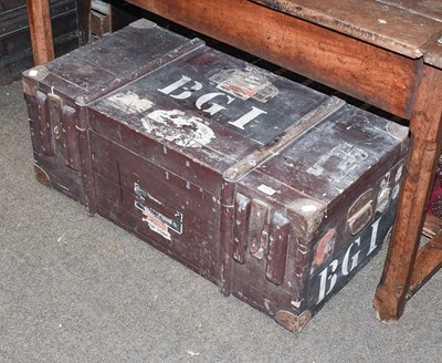 Lot 1279 - Trunk with Cunard White Star Liverpool Labels,...