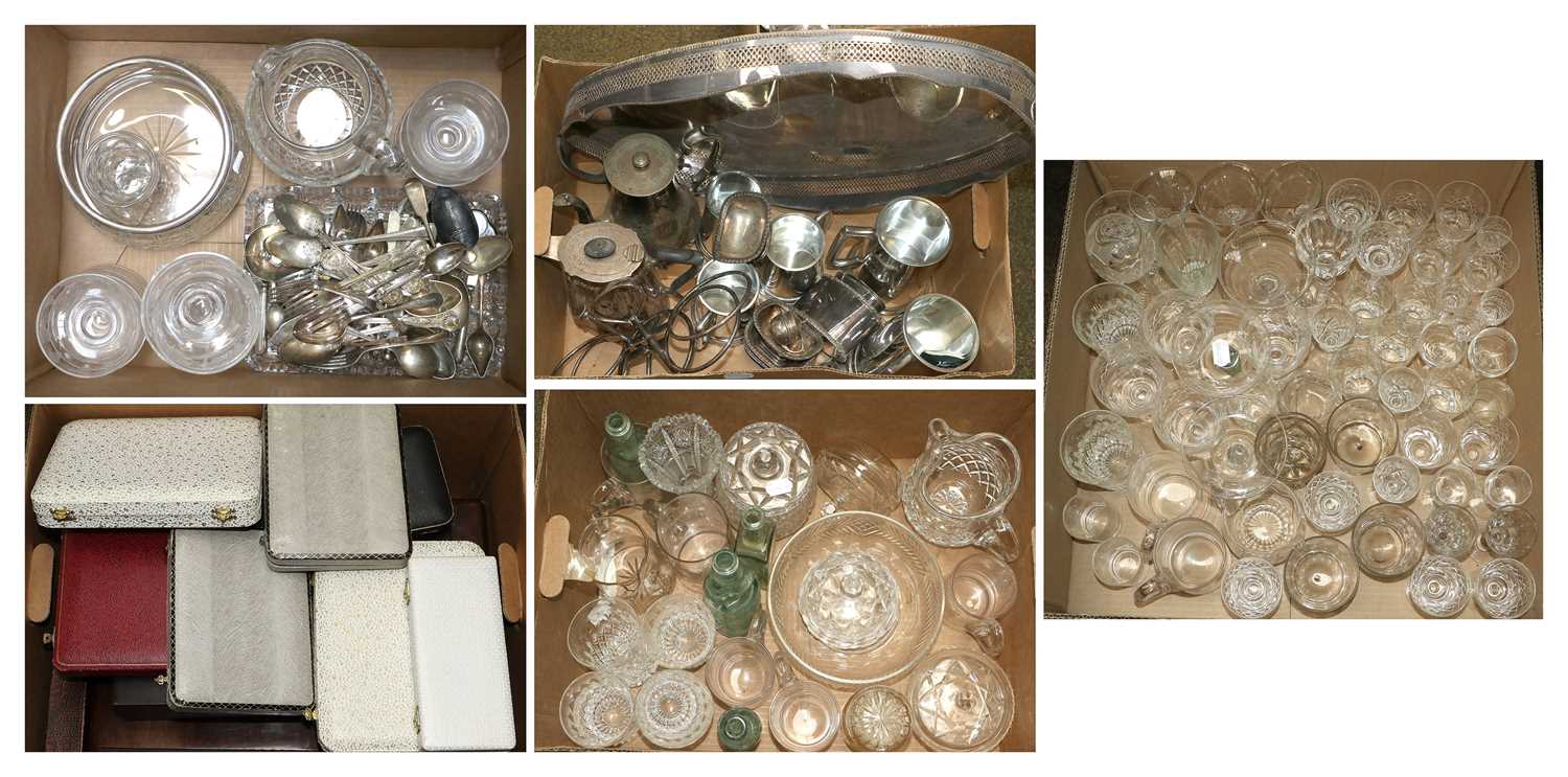Lot 88 - Five Boxes of Drinking Glasses and Silver...