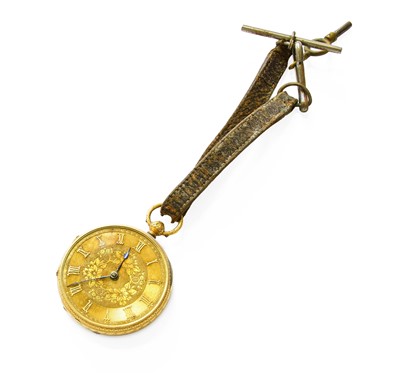 Lot 460 - An 18 Carat Gold Fob Watch