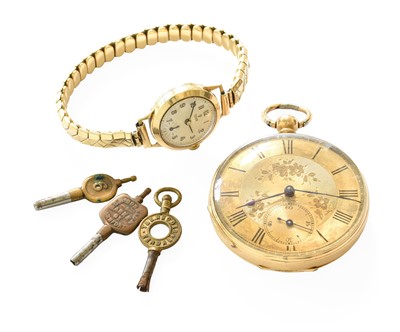 Lot 381 - An Open Faced Pocket Watch, and Lady's Tudor...