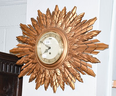 Lot 1249 - A Smith's Eight Day Sunburst Wall Timepiece,...