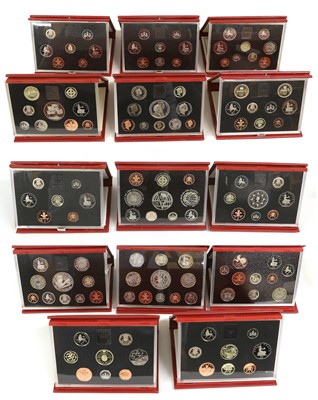 Lot 360 - 14x UK Deluxe Proof Sets, comprising; 1988,...