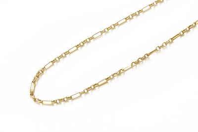 Lot 377 - A 9 Carat Gold Fancy Link Necklace, length 56.5cm