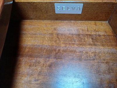 Lot 181 - A Selva of Italy Mahogany Oval Desk, with a...