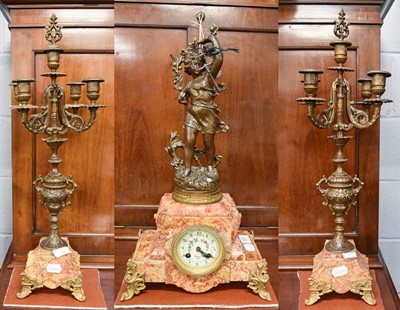 Lot 337 - A Marble and Gilt Metal Mounted Striking...