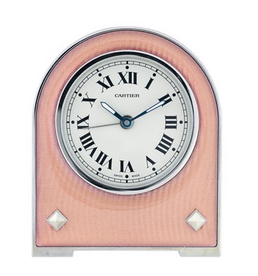 Lot 2415 - Cartier: An Enamel and Stainless Steel Alarm...