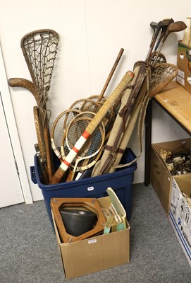 Lot 1374 - A Collection of Vintage Sports Equipment...