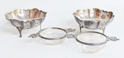 Lot 10 - A Pair of Victorian Silver-Mounted Glass Bowls,...