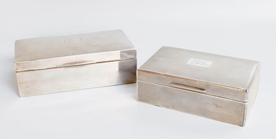 Lot 13 - Two Silver Cigarette-Boxes, each oblong, the...