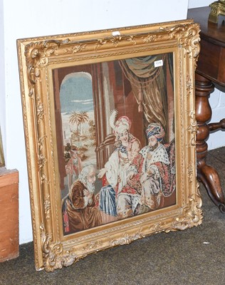 Lot 1316 - A Victorian Needlework, within a gilt frame,...