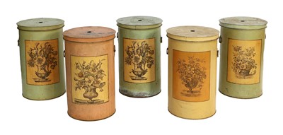 Lot 4 - A Set of Five 20th Century Cylindrical Lidded...