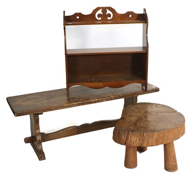 Lot 164 - A Late Victorian Walnut Wall Shelf, circa 1900,...