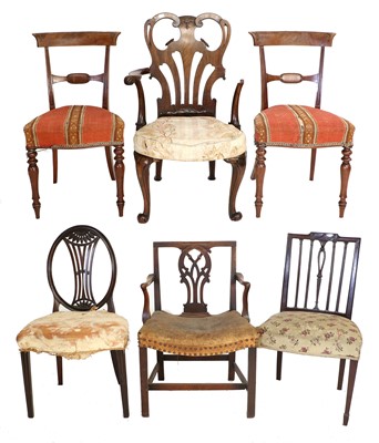 Lot 172 - Six Assorted 18th/19th Century Dining Chairs,...