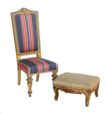 Lot 173 - A Victorian Gilt and Gesso Child's Chair, 3rd...