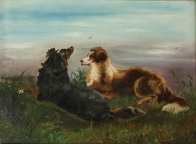 Lot 1130 - Follower of J Langlois (1855-1904) Two Collies...