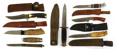 Lot 217 - A Second World War Fighting Knife, the 17cm...