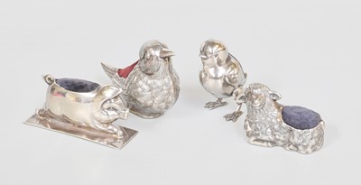Lot 131 - Four Assorted Modern Silver Pin-Cushions,...
