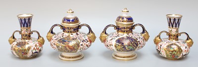 Lot 252 - A Pair of Royal Crown Derby Twin Handled Urns...