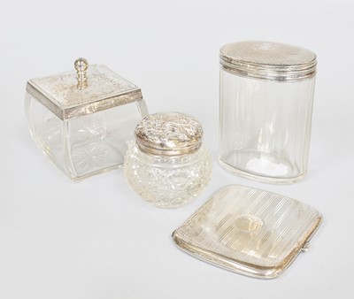 Lot 136 - Three Silver-Mounted Glass Items and a...