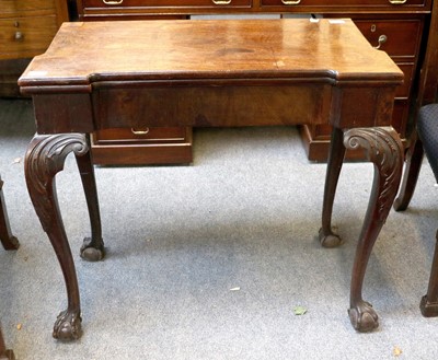 Lot 1289 - An 18th Century Mahogany Foldover Games Table,...