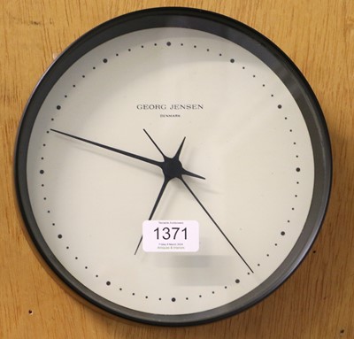 Lot 1371 - A Georg Jensen Quartz Wall Timepiece, with dot...