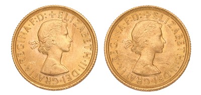 Lot 195 - 2x Elizabeth II, Sovereigns 1958; both...