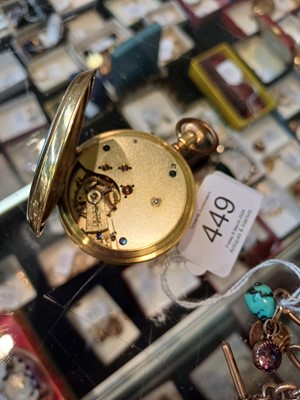 Lot 449 - An 18 Carat Gold Half Hunter Pocket Watch,...