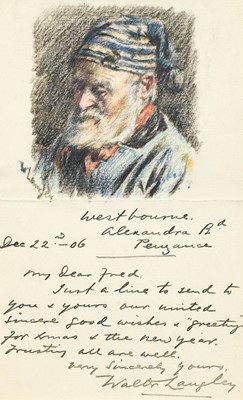 Lot 636 - Walter Langley (1852-1922) Portrait of a...