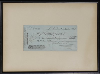 Lot 31 - Dickens (Charles). A cheque signed by Charles...