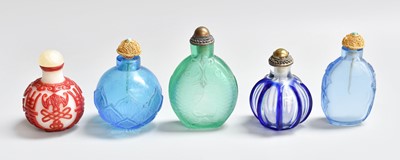 Lot 185 - A Chinese Peking Glass Snuff Bottle, a similar...