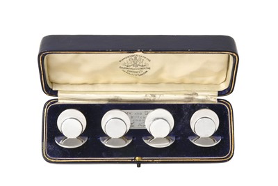 Lot 2294 - A Cased Set of Four George V Silver Place-Card Holders