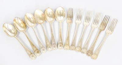 Lot 125 - Six Edward VII Silver Dessert Forks and...