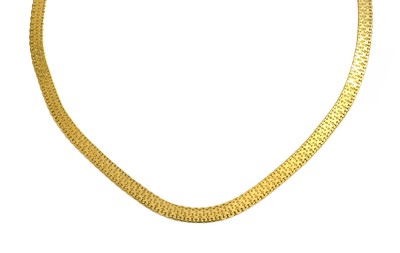 Lot 57 - A 9 Carat Gold Fancy Link Necklace, length 40.8cm