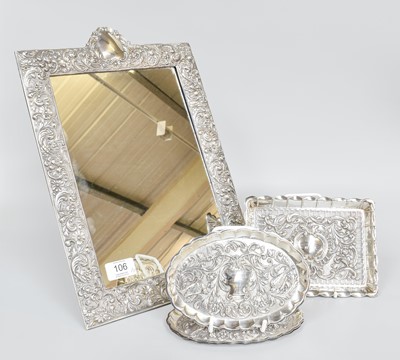 Lot 106 - A Spanish Silver-Mounted Dressing-Table Mirror,...