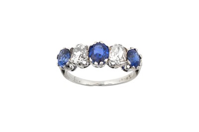 Lot 2239 - A Sapphire and Diamond Five Stone Ring three...