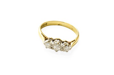 Lot 449 - An 18 Carat Gold Diamond Three Stone Ring, the...