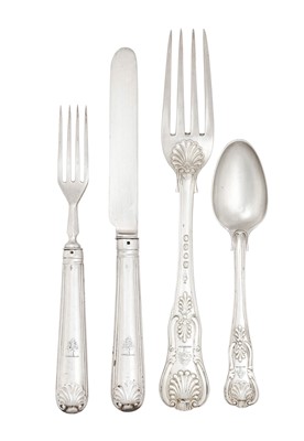 Lot 2210 - A Set of Seven Victorian Silver Table-Forks and Six Victorian Silver Teaspoons