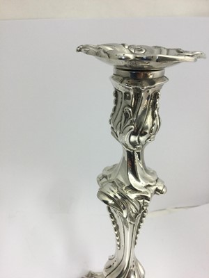 Lot 2184 - A Pair of George III Silver Candlesticks
