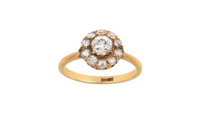 Lot 2106 - A Diamond Cluster Ring the central raised old...