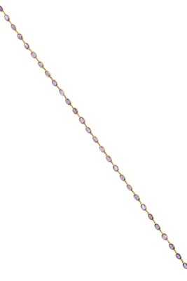 Lot 2151 - An 18 Carat Gold Amethyst Necklace the chain...