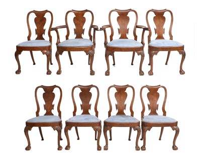 Lot 299 - A Set of Eight (6+2) George II-Style Walnut...