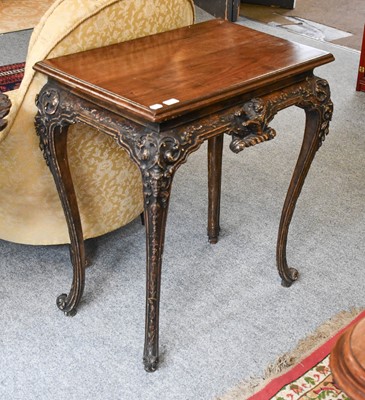 Lot 1311 - Carved Walnut Crested Console Table, 76cm by...