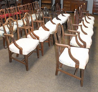 Lot 1149 - A Matched Set of Ten 19th Century Armchairs,...