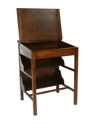 Lot 1307 - A Small Oak Clerks Desk, with two undershelves...