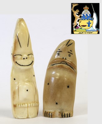 Lot 253 - Two Mid-20th Century Alaskan Inuit Carved...