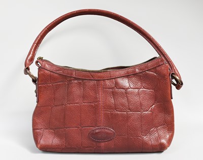 Lot 1093 - Mulberry Burgundy Leather Crocodile Style...