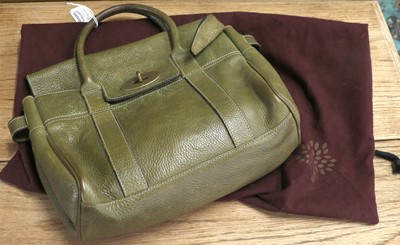 Lot 1086 - Small Mulberry Green Leather Bayswater Handbag,...