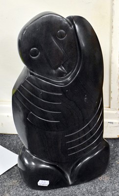 Lot 474 - A Shona Carved Serpentine Statue, abstract...