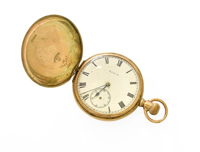 Lot 471 - A 9 Carat Gold Full Hunter Elgin Pocket Watch