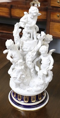 Lot 380 - A Continental Biscuit Porcelain Figure Group,...